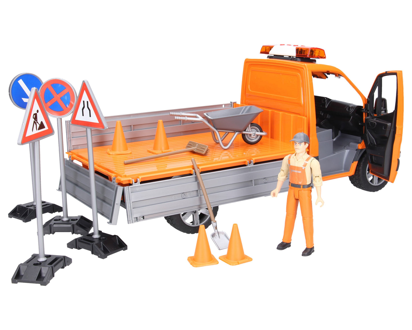 BRUDER 02677 - Mercedes Benz Sprinter basculabil cu girofar, sofer si accesorii