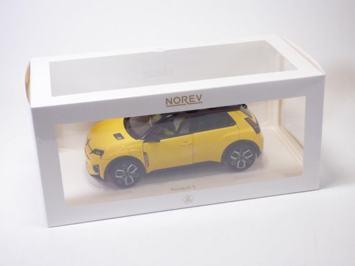 Renault 5 E-Tech 100% Electric 2024 galben/negru - 1/18 Norev