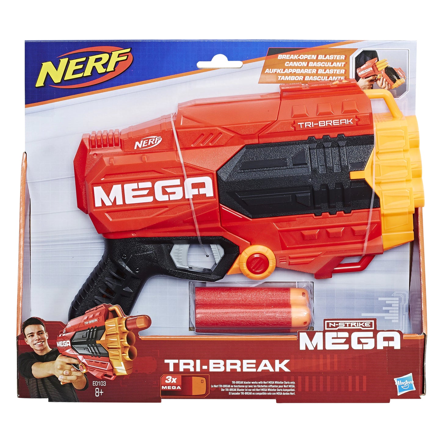 Pistol de jucarie Nerf Mega TRI BREAK cu 3 gloante