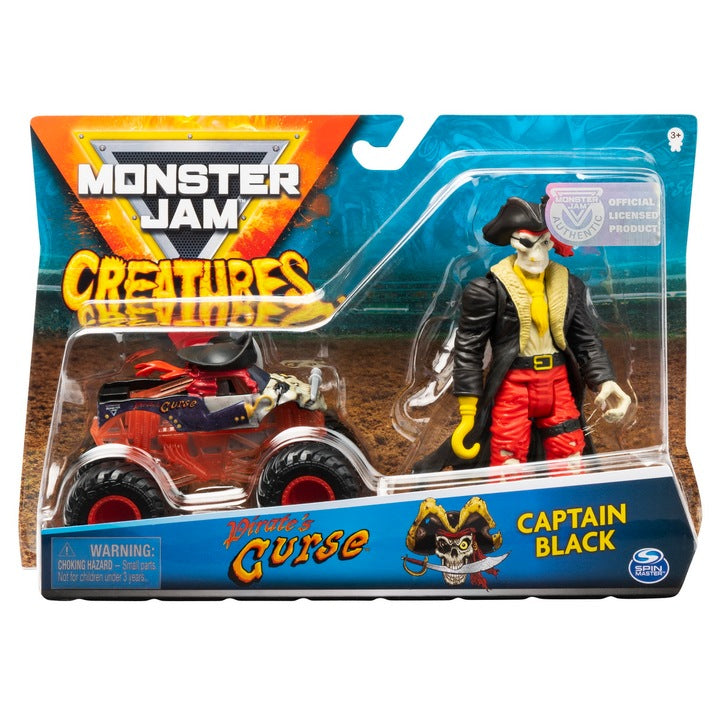 Set Monster Jam- Masinuta Pirate's Curse si figurina Captain Black