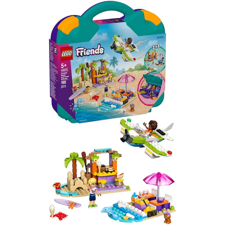 LEGO Friends 42672 - Valiza creativa de plaja si calatorie (188 piese)