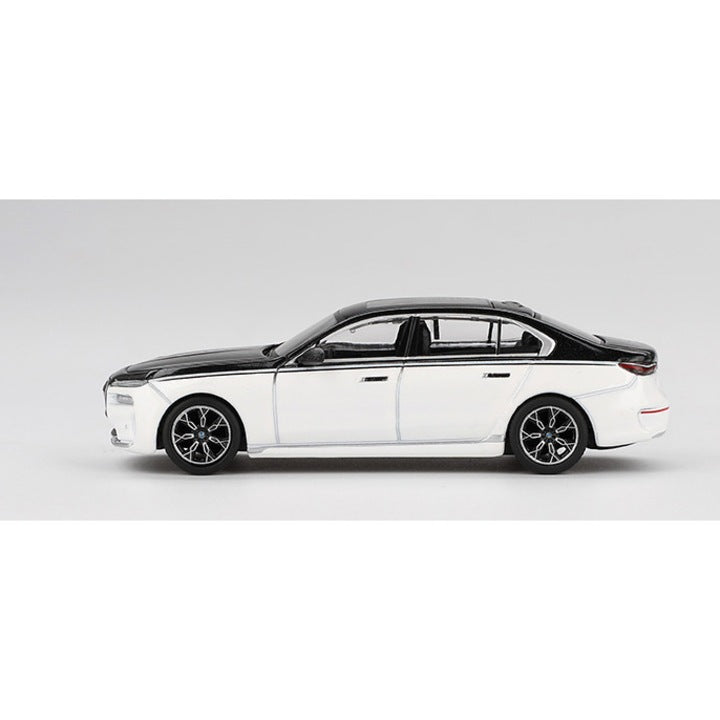 BMW I7 xDrive60 alb/negru - 1/64 Mini GT