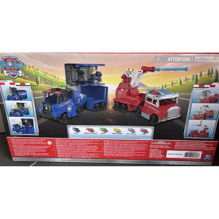 Set 2 camioane su 2 figurine Chase si Marshall - Deluxe Truck