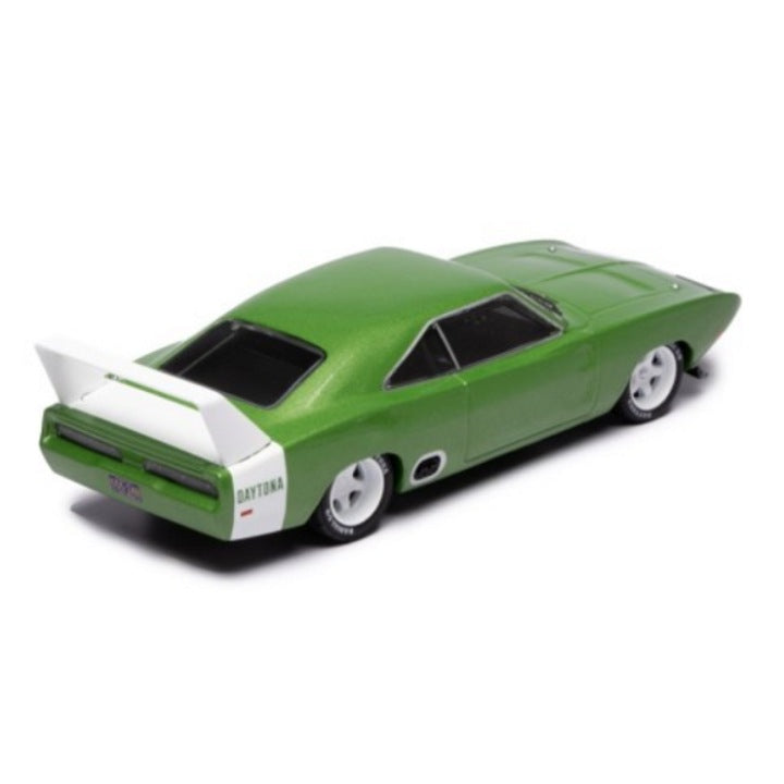 Dodge Charger Daytona 1969 verde/alb cu vitrina plexiglass - 1/43 Ixo Models