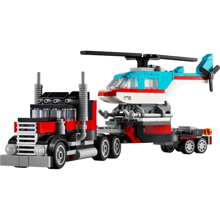 LEGO Creator 3in1 31146- Camioneta-platforma cu elicopter (270 piese)
