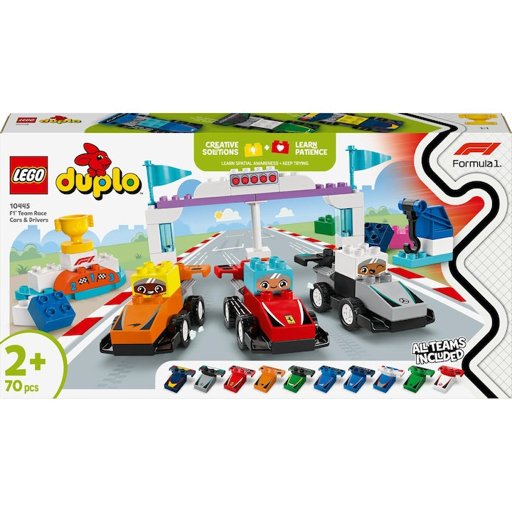 LEGO DUPLO 10445 - Echipa F1 Masini si piloti de curse (70 piese)