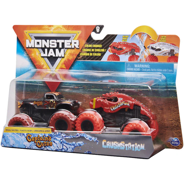 Set 2 masini Monster Jam - Captains Cuse si Crush Station 1/64