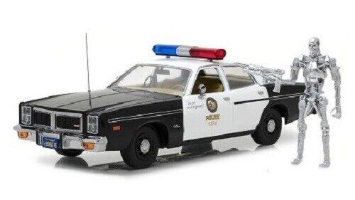 Dodge Monaco Metropolitan Police 1977 si figurina Endoskeleton T-800 The Terminator - 1/18 Greenlight