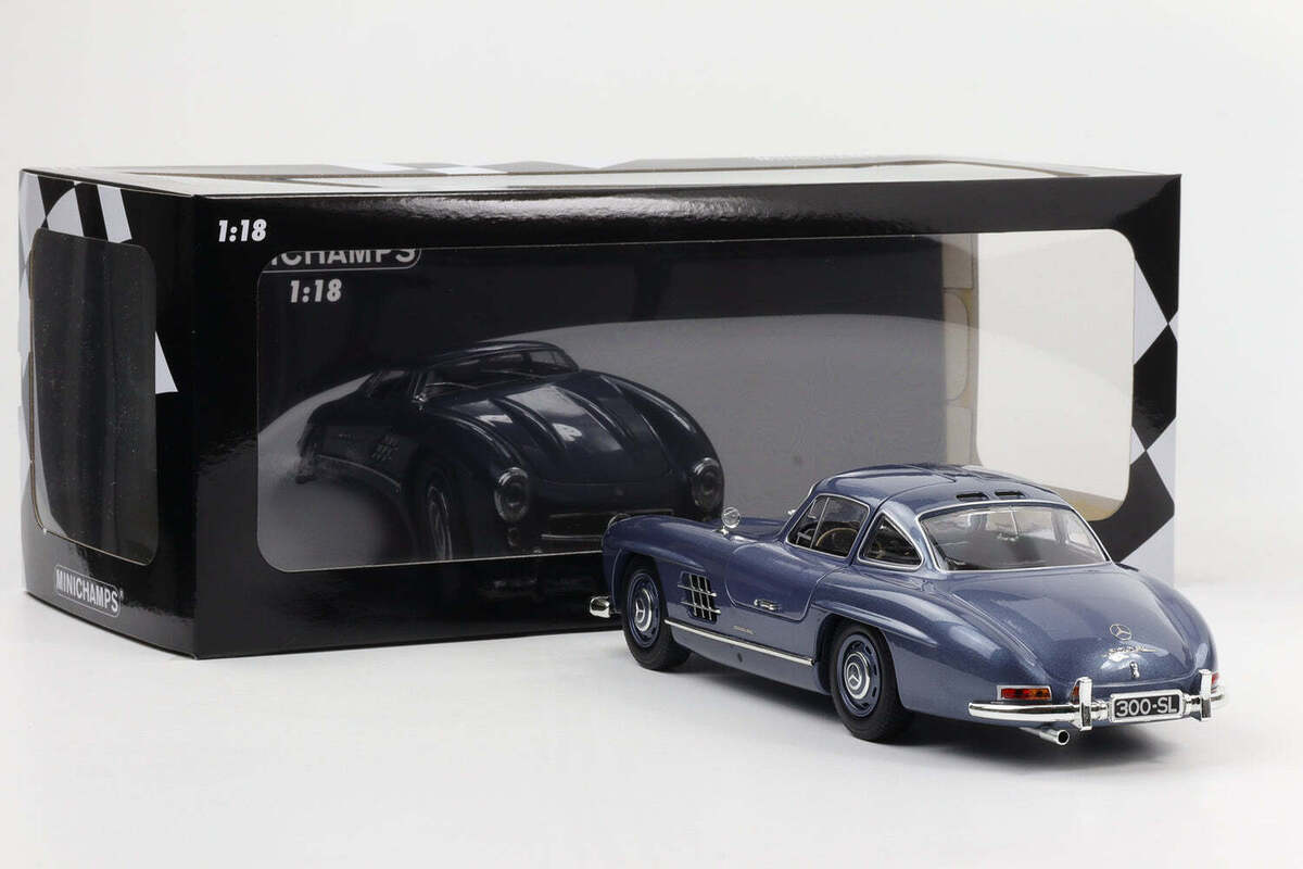 Mercedes-Benz 300 SL W198 1955 light blue metallic 1/450pcs - 1/18 Minichamps