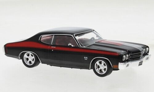 Chevrolet Chevelle SS 1970 negru/rosu cu vitrina plexiglass - 1/43 Ixo Models