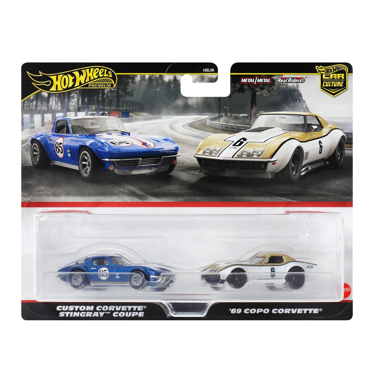 Set 2 machete Custom Corvette Stingray Coupe si Copo Corvette 1969 - 1/64 Hot Wheels Premium