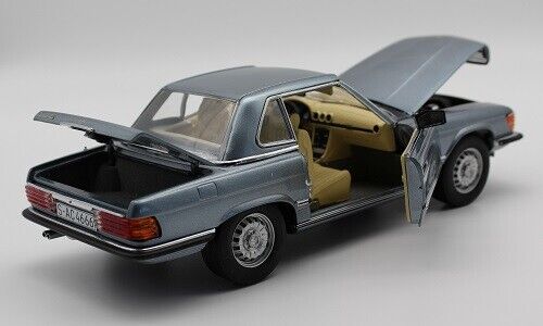 Mercedes-Benz 350 SL 1977 Hard Top bleu grel - 1/18 SunStar