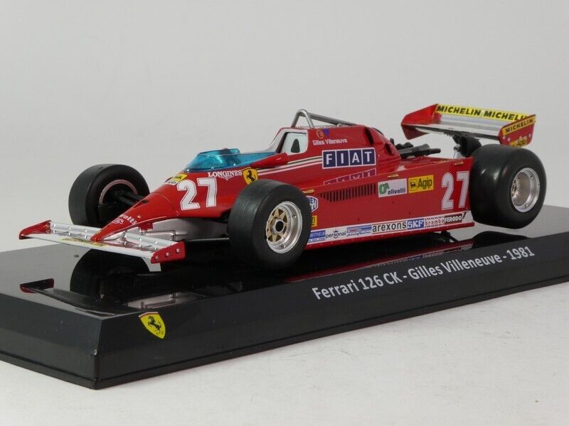 Formula 1 Ferrari 126 CK - Gilles Villeneuve 1981 cu vitrina plexiglass - 1/24 Premium Collectibles