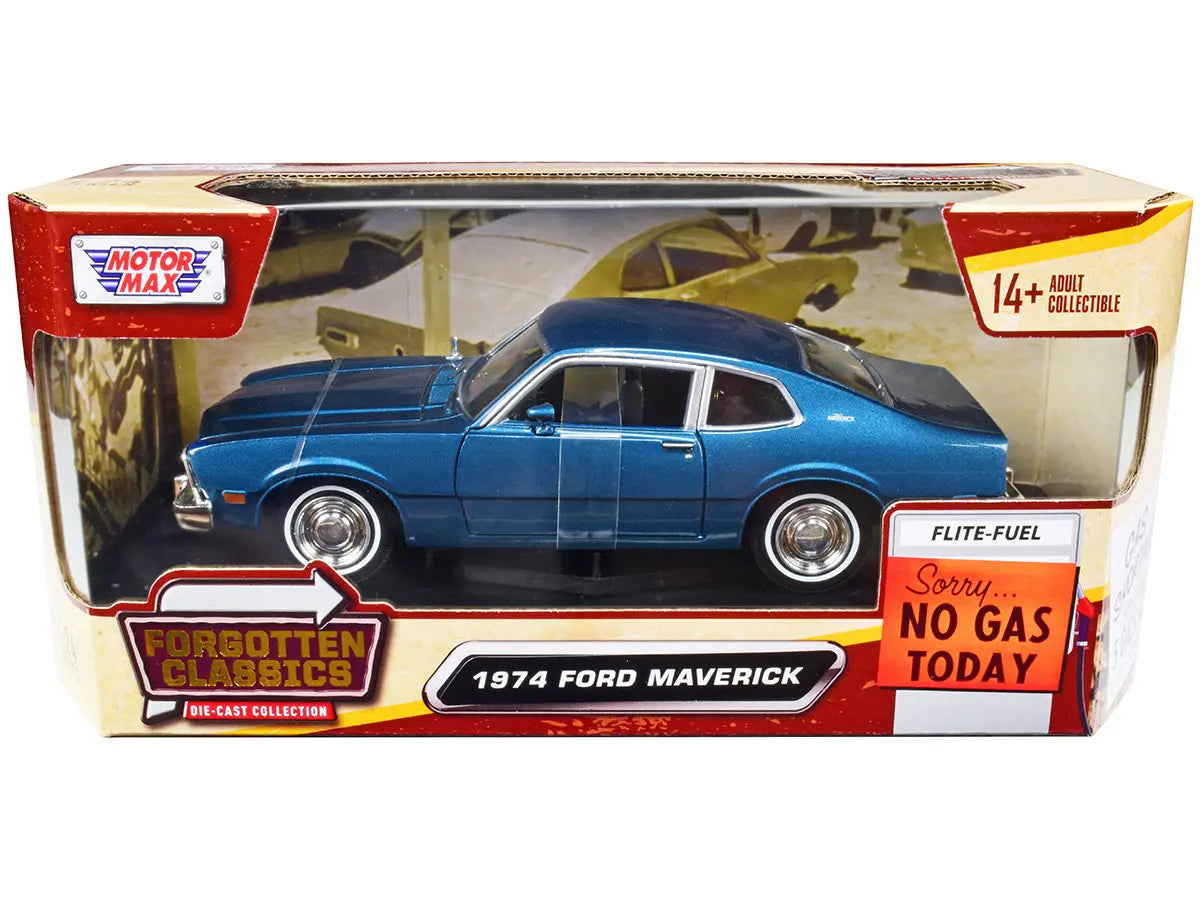 Ford Maverick 1974 albastru - 1/24 Motormax