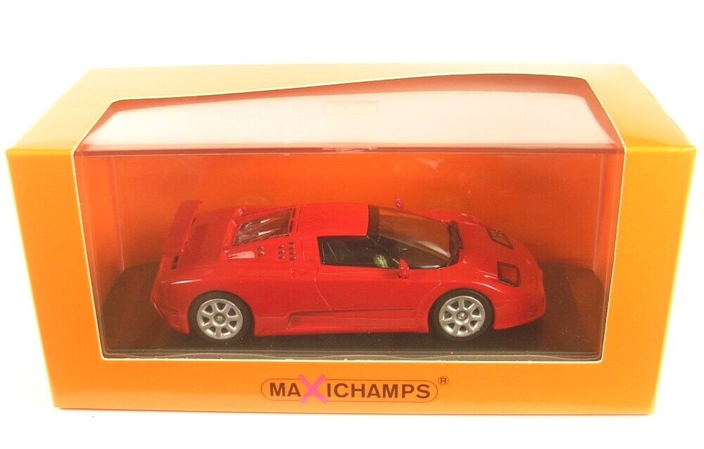Bugatti EB 110 rosu 1994 cu vitrina plexiglass - 1/43 Maxichamps