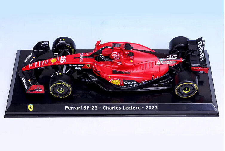 Formula 1 Ferrari SF-23 - Charles Leclerc 2023 #16 cu vitrina plexiglass - 1/24 Premium Collectibles