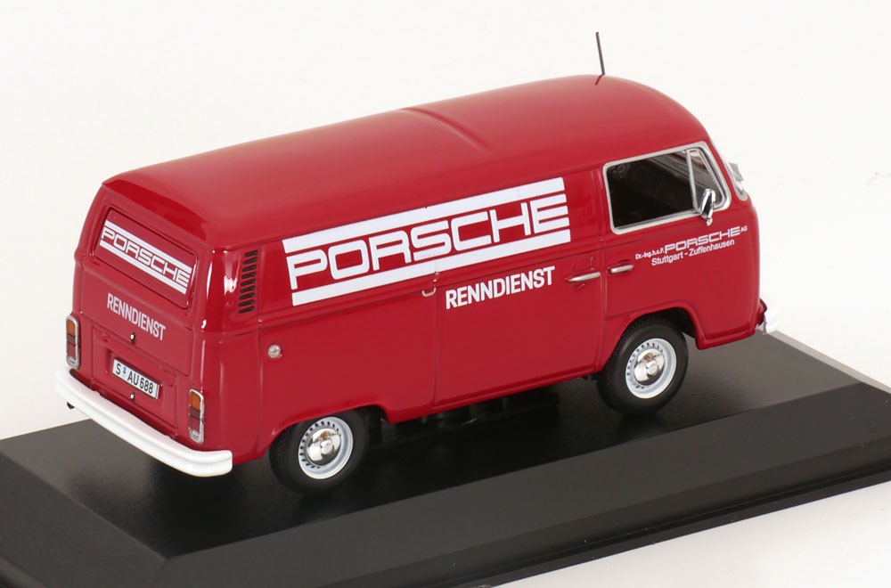 Volkswagen T2 Transporter Delivery van 1972 "Porsche" 1/1504 pcs cu vitrina plexiglass - 1/43 Minichamps