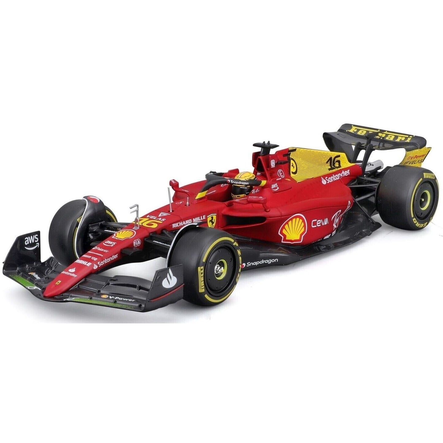 Ferrari F1-75 Charles LeClerc #16 2022 cu vitrina plexiglass - 1/24 Bburago