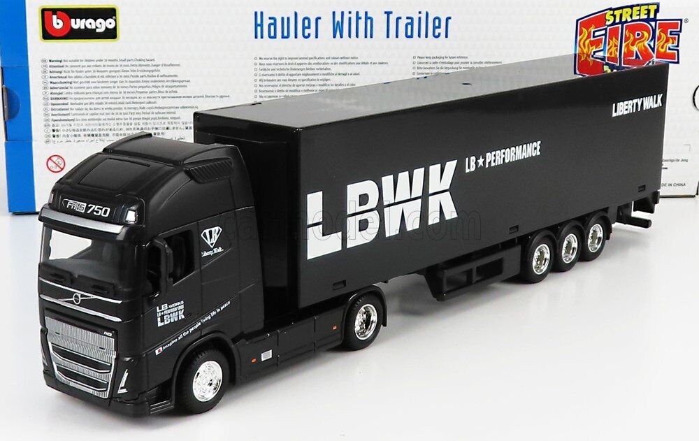 TIR Volvo FH16 negru LBWK - 1/43 Bburago