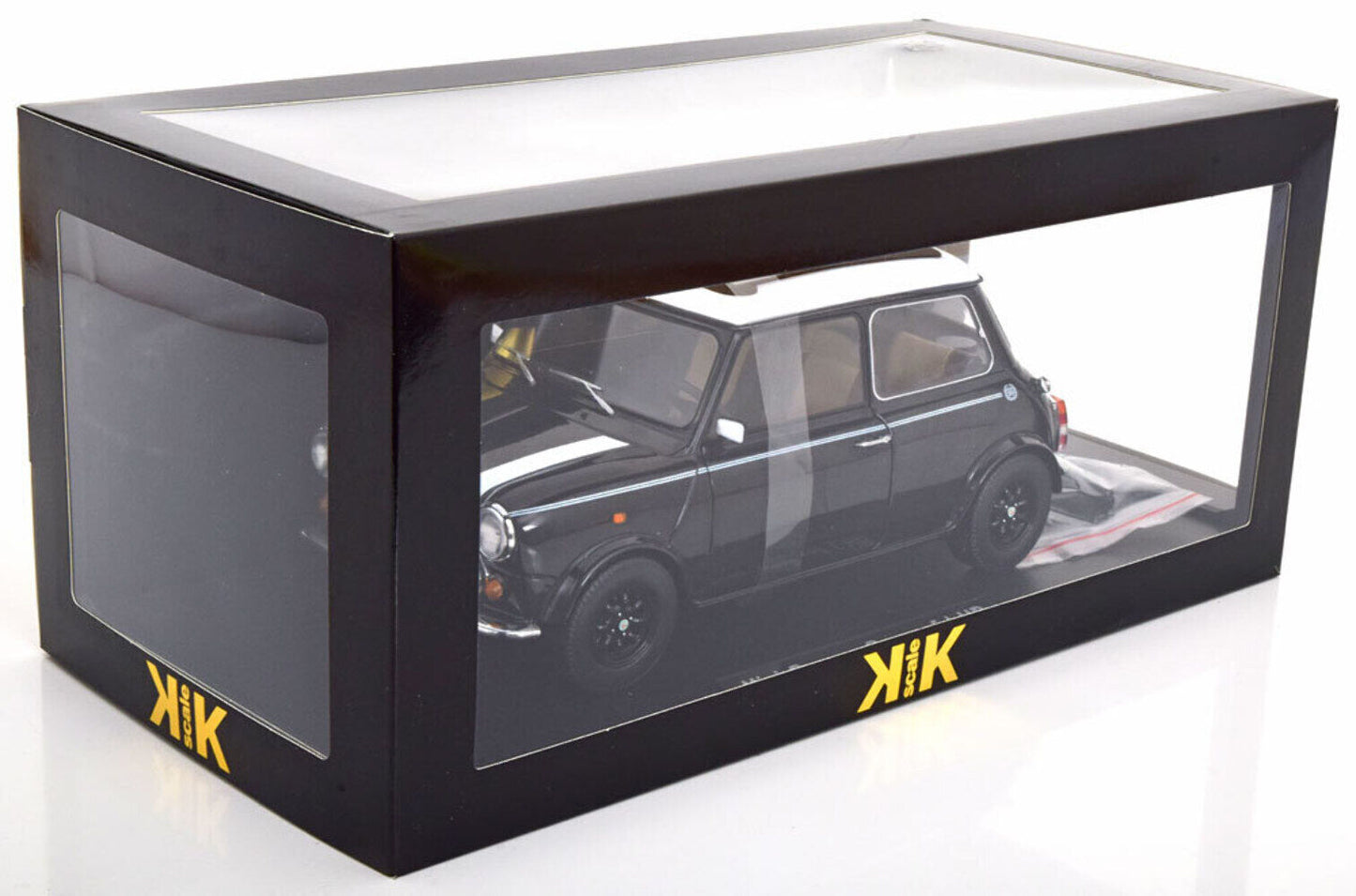 Mini Cooper negru Sunroof cu volan pe stanga - 1/12 KK-Scale