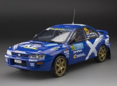 Subaru Impreza 555 #15 Alister McRae/Stuart Loudon Logiman Mythical Cars Rally 2023 - 1/18 Sun Star