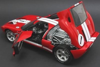 Ford GT Concept rosu/dungi albe - 1/12 Motormax