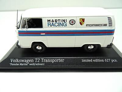 Volkswagen T2 Transporter "Porsche Martini" alb 1/627pcs cu vitrina plexiglass - 1/43 Minichamps