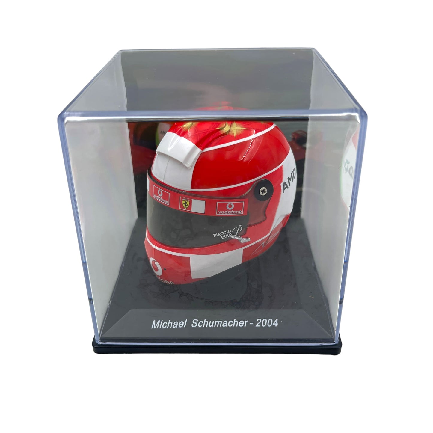 Casca Michael Schumacher 2004 cu vitrina plexiglass - 1/5 Spark