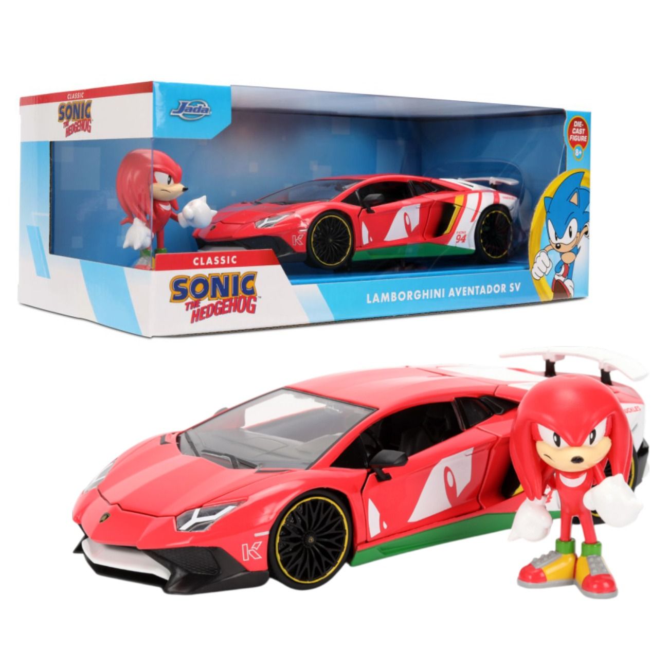 Lamborghini Aventador SV cu figurina Sonic The Hedgehog - 1/24 Jada
