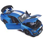 Mustang Shelby GT500 2020 albastru cu dungi albe - 1/18 Maisto