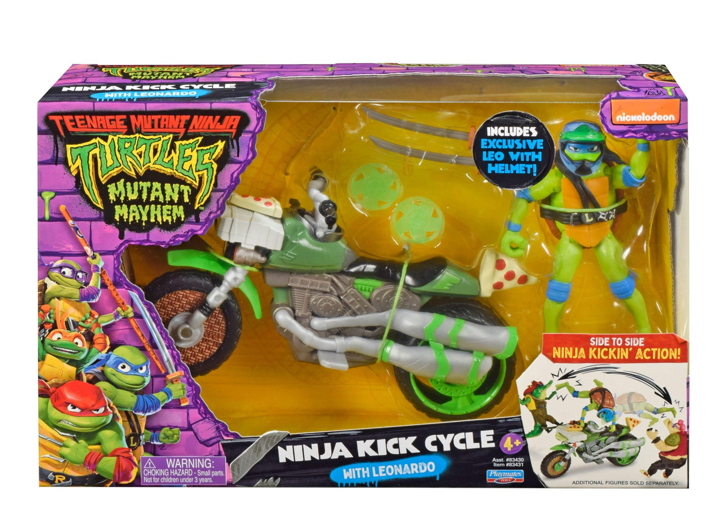 Figurina Leonardo cu vehicul Testoasele Ninja - Ninja Kick Cycle