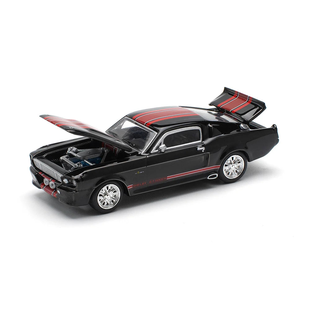 Shelby Mustang GT500 negru cu dungi rosii - 1/64 Pop Race