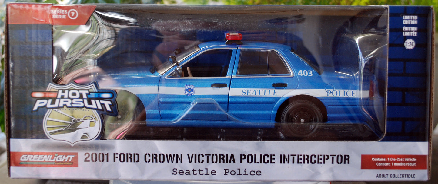 Ford Crown Victoria Police interceptor 2001 Seattle Police - 1/24 Greenlight