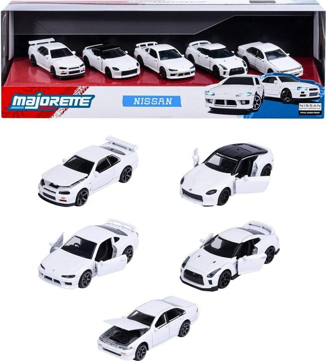 Set 5 masinute metalice Nissan - 1/64 Majorette