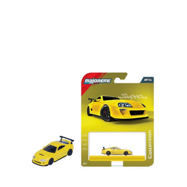 Toyota Supra 1995 galbena cu vitrina plexiglass - 1/64 Majorette