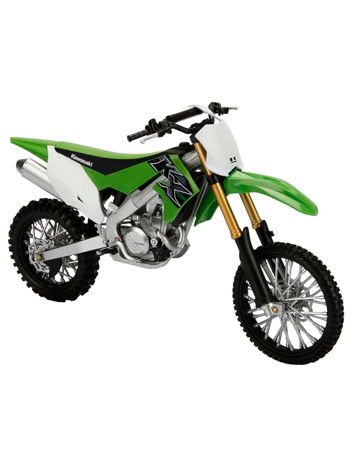 Motocicleta Kawasaki KX450 verde - 1/6 New Ray