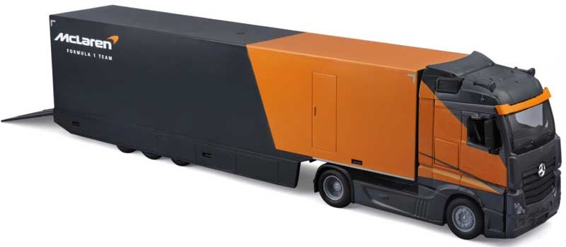 Transportor Mercedes-Benz Actros si Formula 1 McLaren MCL38 #4 Lando Norris - 1/43 Bburago