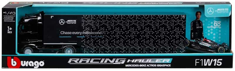 Transportor Mercedes-Benz Actros Formula 1 Mercedes #63 George Russell - 1/43 Bburago