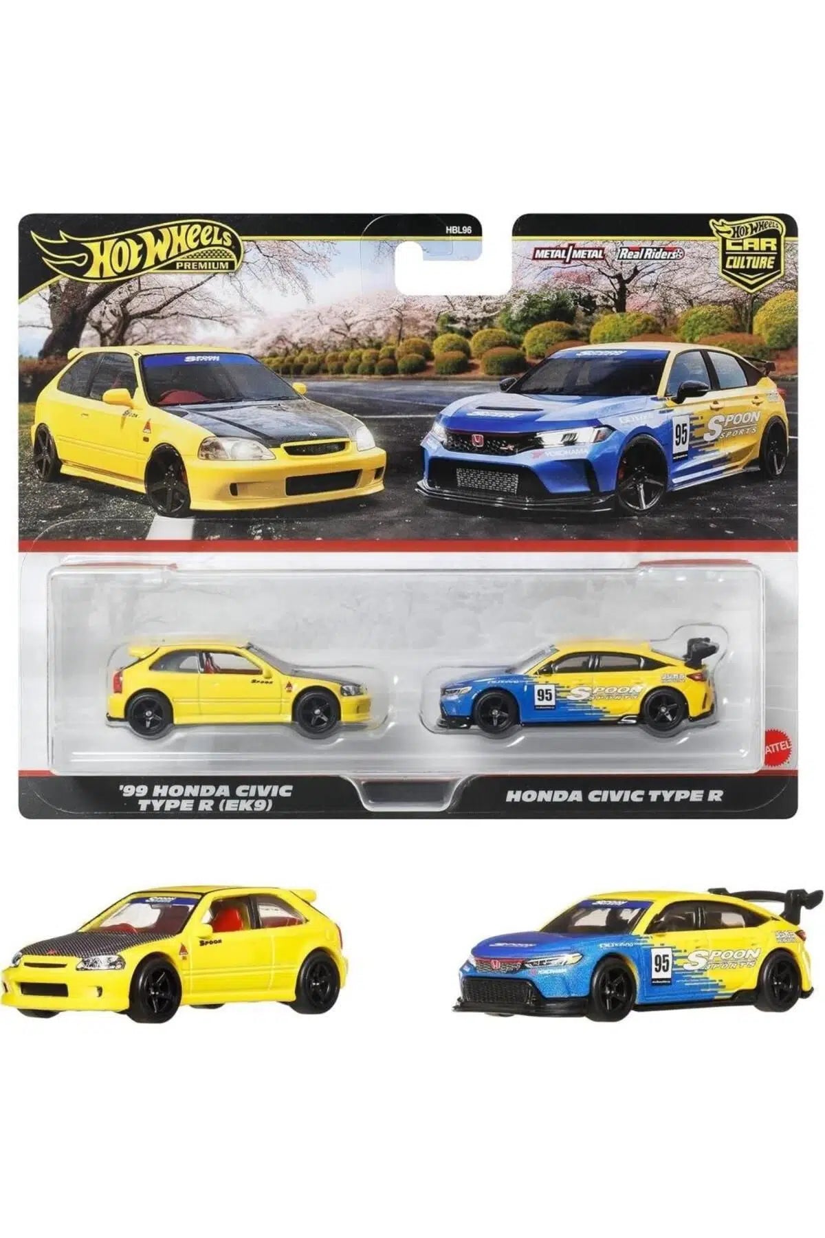 Set 2 machete Honda Civic Type R 1999 si Honda Civic Type R #95 - 1/64 Hot Wheels Premium