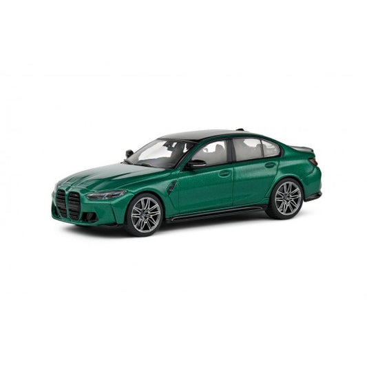 BMW M3 Sedan G80 Competition verde cu vitrina plexiglass - 1/43 Solido