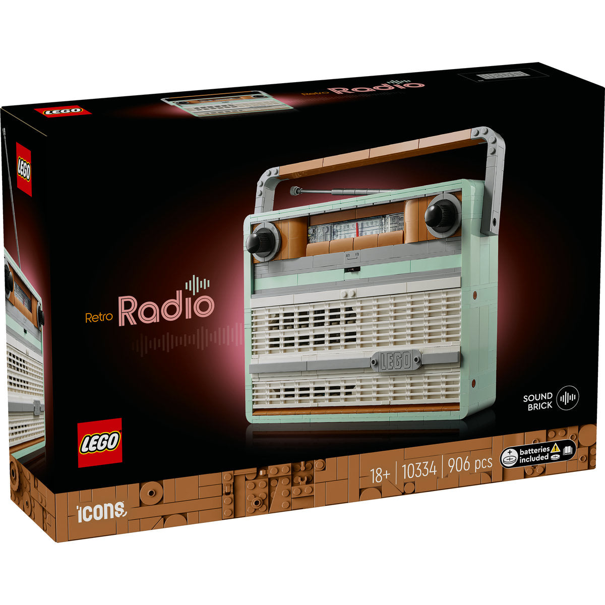 LEGO Icons 10334 - Radio Portabil Retro (906 piese)
