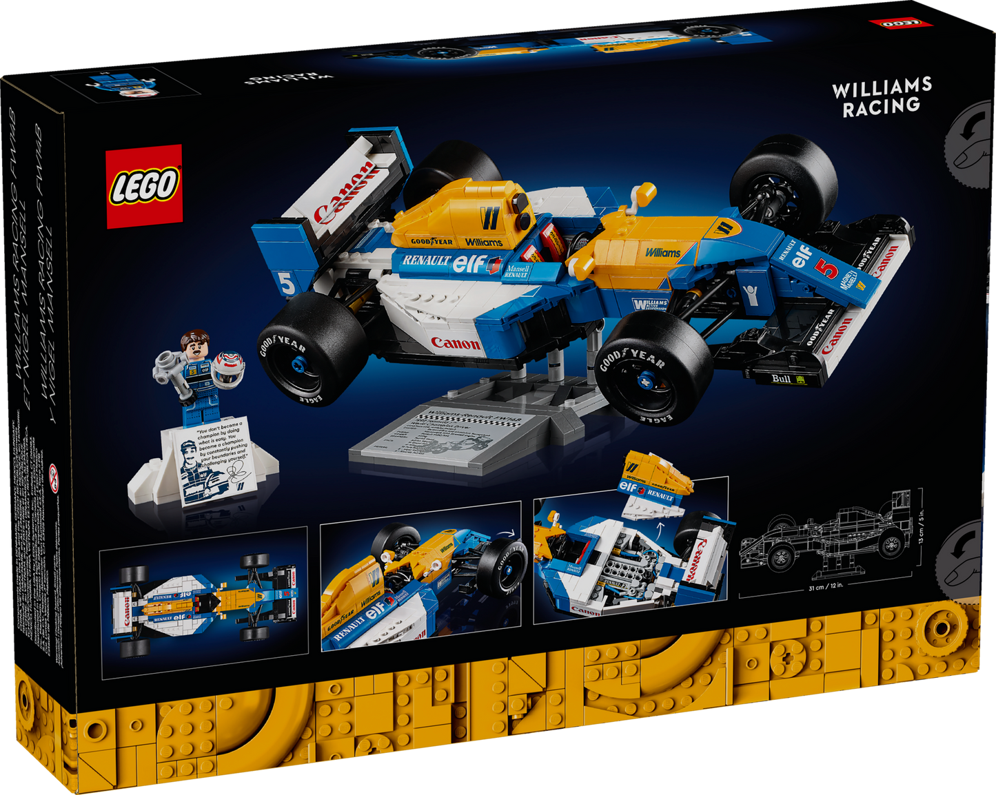 LEGO Icons 10353 - Williams Racing FW14B si Nigel Mansell (799 piese)