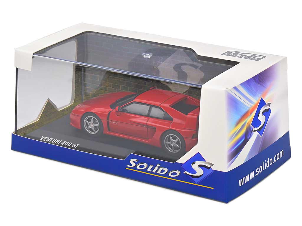 Venturi 400 GT rosu cu vitrina plexiglass - 1/43 Solido