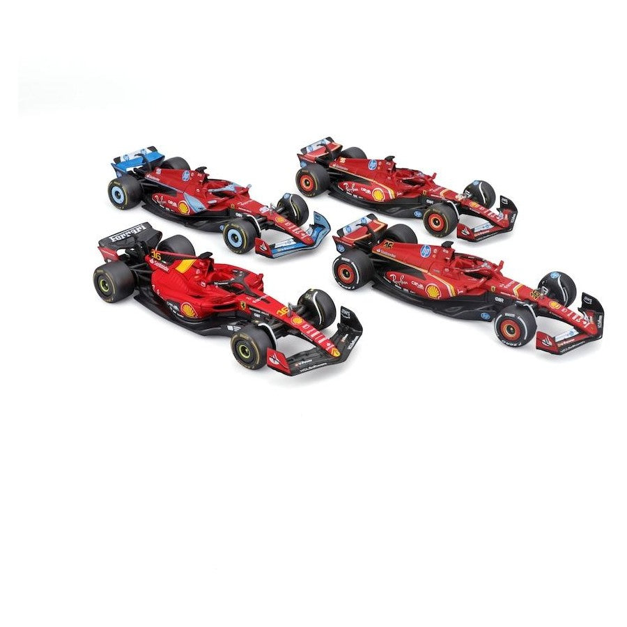 Set 4 machete Formula 1 Ferrari Charles Leclerc Formula 1 2023-2024 - 1/43 Bburago