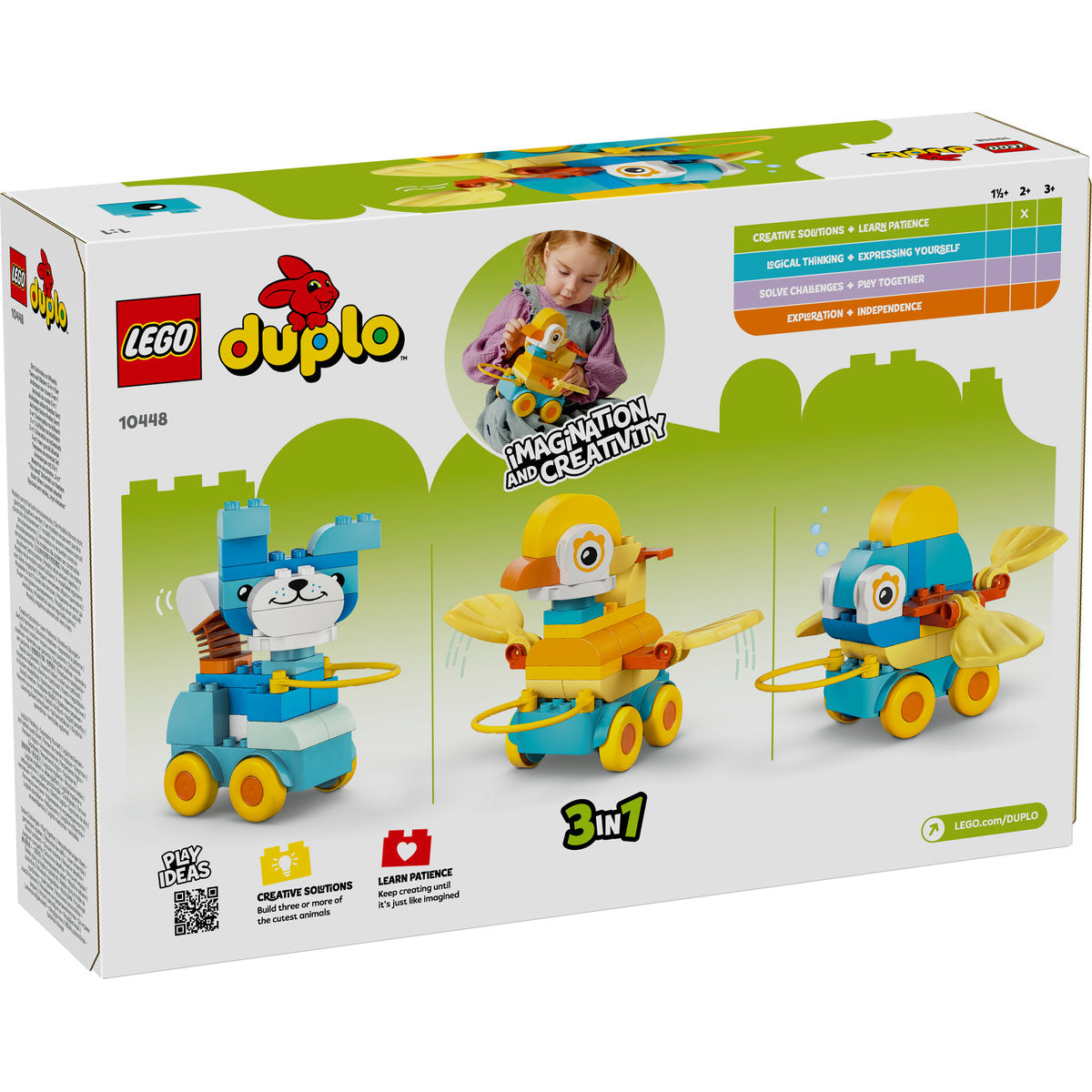 LEGO DUPLO 10448- Animale pe roti 3 in 1 (58 piese)
