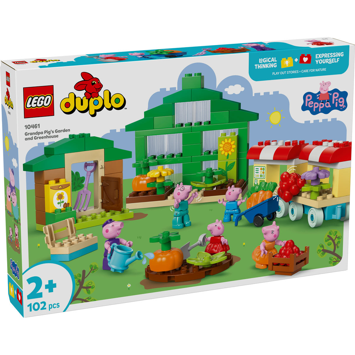 LEGO DUPLO Peppa Pig 10461 - Gradina si sera Bunicului Purcelus (102 piese)