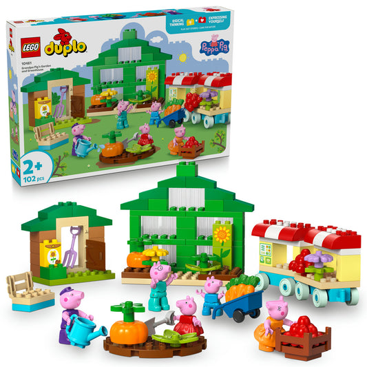 LEGO DUPLO Peppa Pig 10461 - Gradina si sera Bunicului Purcelus (102 piese)