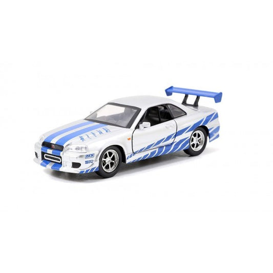 Nissan Skyline GT-R R34 gri/albastru - 1/32 Jada