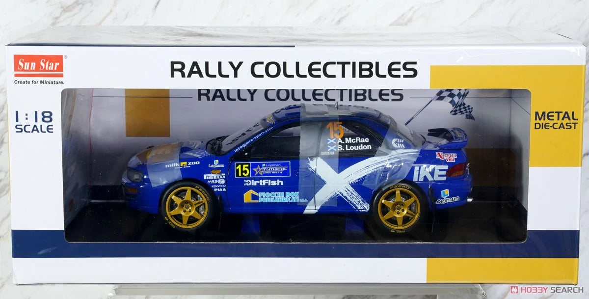 Subaru Impreza 555 #15 Alister McRae/Stuart Loudon Logiman Mythical Cars Rally 2023 - 1/18 Sun Star