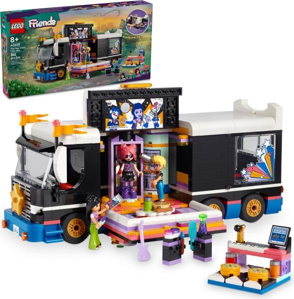 LEGO Friends 42619 - Autocar de turneu pentru staruri pop (845 piese)